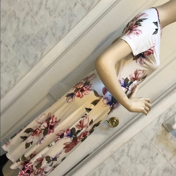 IVORY FLORAL MIDI DRESS - Picture 6 of 8
